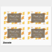 Fallende Ginkgo-Blätter graue Hochzeitsgeschenktas Rechteckiger Aufkleber (Blatt)