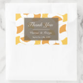 Fallende Ginkgo-Blätter graue Hochzeitsgeschenktas Rechteckiger Aufkleber (Tasche)