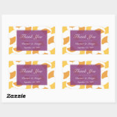 Fallende Ginkgo-Blätter lila Hochzeitsgeschenktasc Rechteckiger Aufkleber (Blatt)