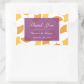 Fallende Ginkgo-Blätter lila Hochzeitsgeschenktasc Rechteckiger Aufkleber (Tasche)