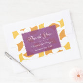 Fallende Ginkgo-Blätter lila Hochzeitsgeschenktasc Rechteckiger Aufkleber (Umschlag)