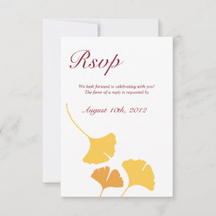 Fallende Ginkgo-Blätter Maroon Hochzeit Reaktion u Einladung