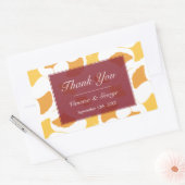 Fallende Ginkgo-Blätter Maroon Hochzeitsgeschenk-T Rechteckiger Aufkleber (Umschlag)