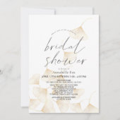 Fallende Gold Ginkgo Blätter Drive-by-Brautparty Einladung (Vorderseite)