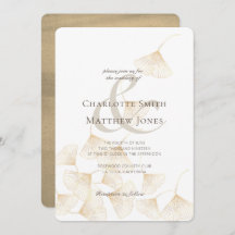 Fallende Gold Ginkgo Blätter Elegante Hochzeit