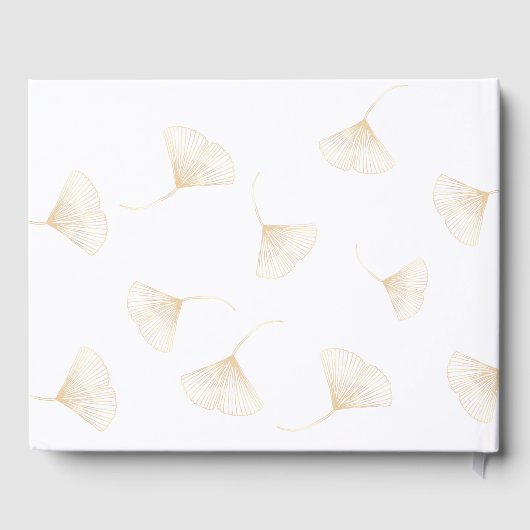 Fallende Gold Ginkgo Blätter Hochzeit im Herbst Gä Gästebuch (Rückseite)