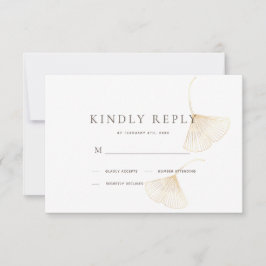 Fallende Gold Ginkgo Blätter Hochzeit RSVP Card Karte