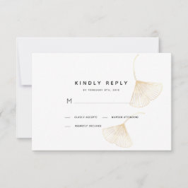 Fallende Gold Ginkgo Blätter Hochzeit RSVP Card Karte