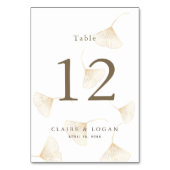 Fallende Gold Ginkgo Blätter Hochzeit Tischnummer (Vorderseite)