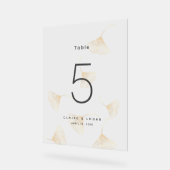 Fallende Gold Ginkgo Blätter Hochzeit Tischnummer Acrylschild (Winkel)