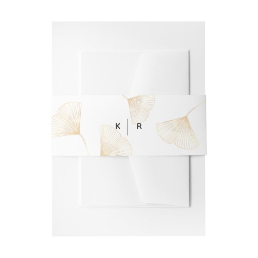 Fallende Gold Ginkgo Blätter Hochzeitsband Einladungsbanderole (Vorderseite Beispiel)