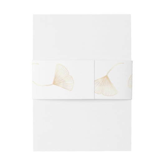 Fallende Gold Ginkgo Blätter Hochzeitsband Einladungsbanderole (Rückseitenbeispiel)
