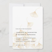 Fallende Gold Ginkgo Blätter Hochzeitseinladung Einladung (Vorderseite)