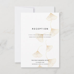 Fallende Gold Ginkgo Blätter Hochzeitsempfangskart Einladung