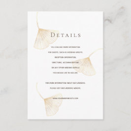 Fallende Gold Ginkgo Blätter Hochzeitskarte Begleitkarte