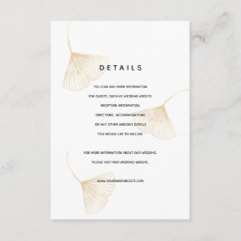 Fallende Gold Ginkgo Blätter Hochzeitskarte Begleitkarte