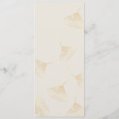 Fallende Gold Ginkgo Blätter Wedding Menu Card Menükarte (Rückseite)