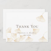 Fallende Goldginkgo-Blätter Hochzeit Dankeskarte (Vorne/Hinten)