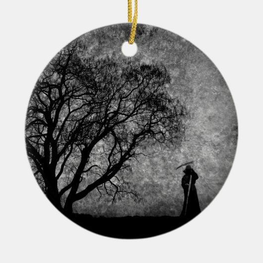 Fallende grimmige Sensenmann Urkunst Grenzen zwisc Keramikornament (Vorne)