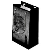 Fallende grimmige Sensenmann Urkunst Grenzen zwisc Kleine Geschenktüte (Rückseite Schrägansicht)