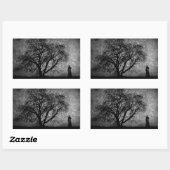 Fallende grimmige Sensenmann Urkunst Grenzen zwisc Rechteckiger Aufkleber (Blatt)