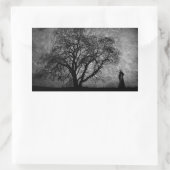 Fallende grimmige Sensenmann Urkunst Grenzen zwisc Rechteckiger Aufkleber (Tasche)