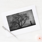 Fallende grimmige Sensenmann Urkunst Grenzen zwisc Rechteckiger Aufkleber (Umschlag)