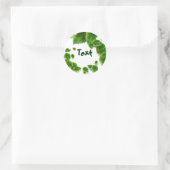 Fallende grüne Blätter Runder Aufkleber (Tasche)