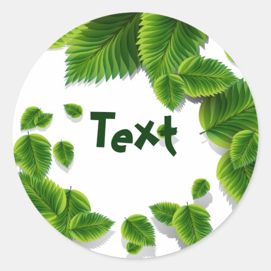 Fallende grüne Blätter Runder Aufkleber (Vorderseite)