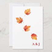 Fallende Herbstgänge lassen Einladung Hochzeit (Rückseite)