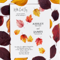 Fallende Herbstgänge lassen Einladung Hochzeit