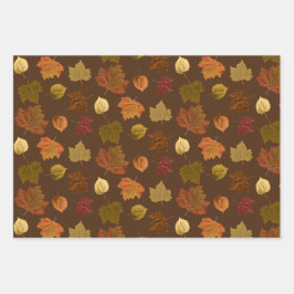 Fallende Herbstlaub, benutzerdefinierte Farbe Geschenkpapier Set