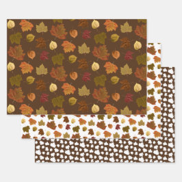 Fallende Herbstlaub, benutzerdefinierte Farbe Geschenkpapier Set