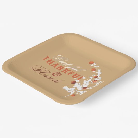 Fallende Herbstmaple-Blätter glücklich Thanksgivin Pappteller (Gewinkelt)