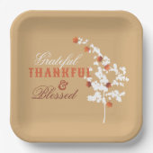 Fallende Herbstmaple-Blätter glücklich Thanksgivin Pappteller (Vorderseite)