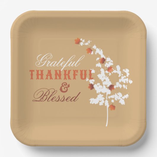 Fallende Herbstmaple-Blätter glücklich Thanksgivin Pappteller (Vorderseite)