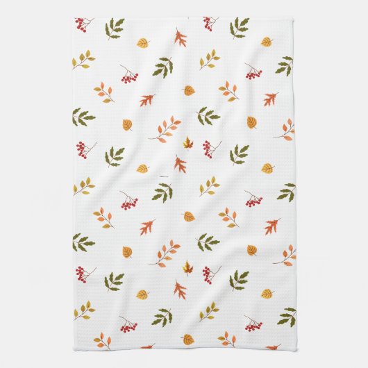 Fallende Herbstrückgänge Geschirrtuch (Vertikal)