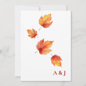 Fallende Herbstrückgänge, Hochzeit im Herbst Save  Einladung (Rückseite)