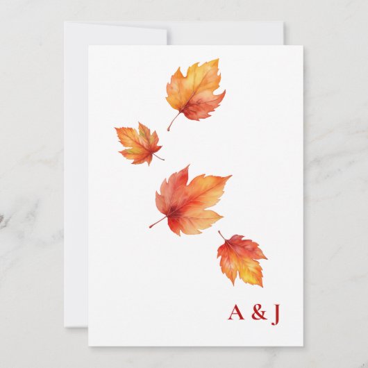 Fallende Herbstrückgänge, Hochzeit im Herbst Save  Einladung (Rückseite)