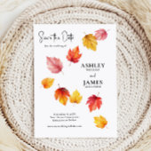 Fallende Herbstrückgänge, Hochzeit im Herbst Save  Einladung