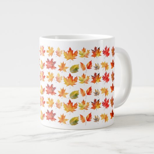 Fallende Herbstrückgänge Jumbo-Tasse (Vorderseite Rechts)