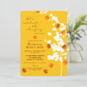 Fallende Herbstuntergänge Erntedank Dinner Party Einladung (Stehend Vorderseite)