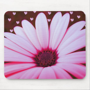 Fallende Herz-Blume Mousepad