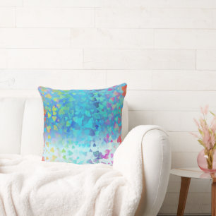 Fallende Herzen Baby Blue Kissen