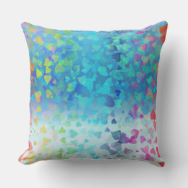 Fallende Herzen Baby Blue Kissen