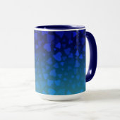 Fallende Herzen blau Tasse (VorderseiteRechts)