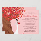 Fallende Herzen Eichenbaum Fall Brautparty Einladung (Vorne/Hinten)