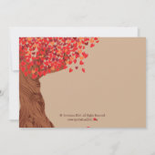 Fallende Herzen Eichenbaum Fall Brautparty Einladung (Rückseite)