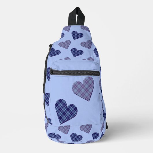 Fallende Herzen im Frühjahrsschwanzbeutel Crossbody Bag (Vorderseite)