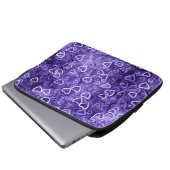 Fallende Herzen - Lila Laptopschutzhülle (Vorne Knopf)